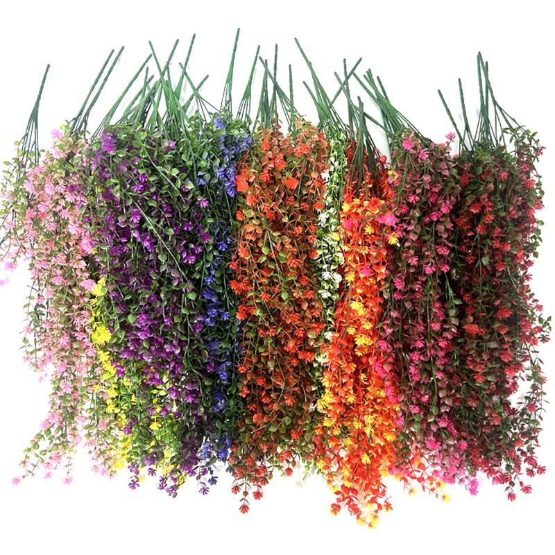 SimulatIion Eucalyptus Flower Wall Mounted Flowers Plant Wedding Decoration Outdoor Garden Home Decoration Hanging Basket