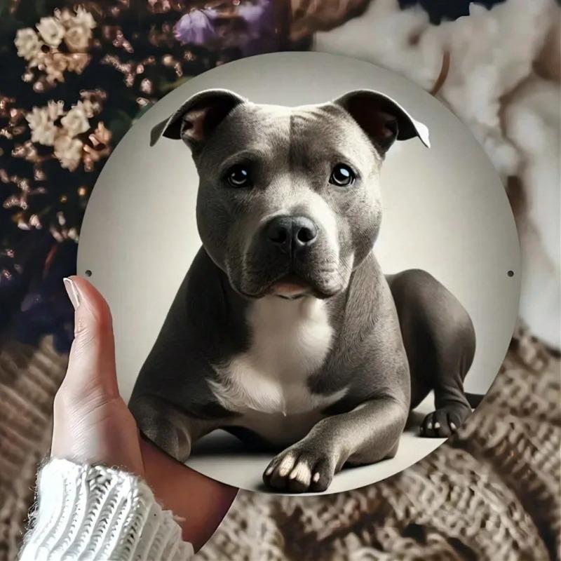 Arte da Parete in Metallo Staffordshire Bull Terrier Vintage Regalo Divertente Arredo Casa Giardino Bar