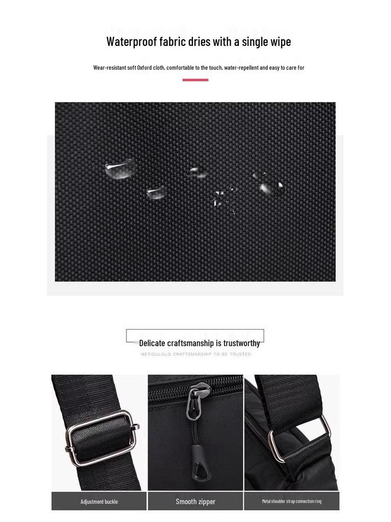 2024 Men's Waterproof Crossbody Bag, Large Capacity, 7 Compartments for Casual, Business, and Travel.