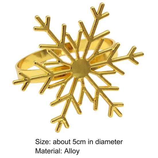 Serviette Ring Eco-friendly Anti-Fading Alloy Elegant Snowflake Serviette Holder Ring for Restaurant