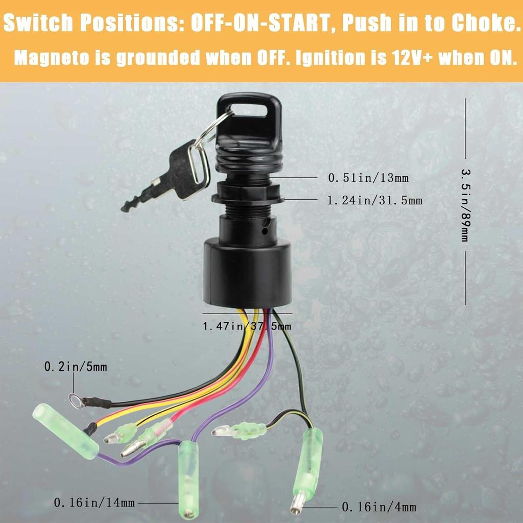Boat Ignition Switch With Keys 87-17009A5 87-17009A2 For Mer-Cury Outboard Motors Control Box With 3 Position And 6 Wires Sierra Marine Ignition