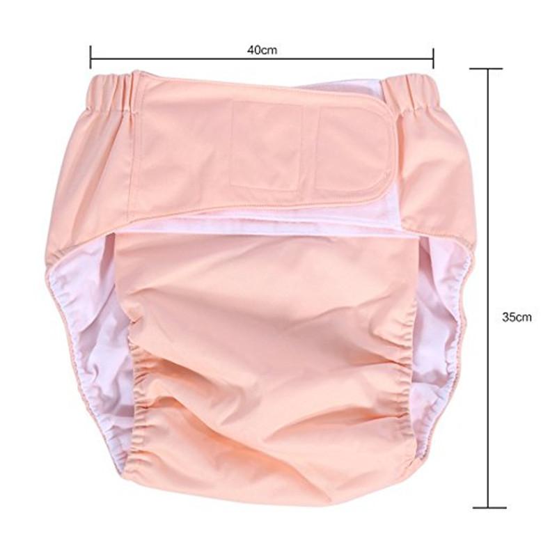 New Washable Incontinent Care Adult Pants Absorbent Cloth Diaper Nappy(White)