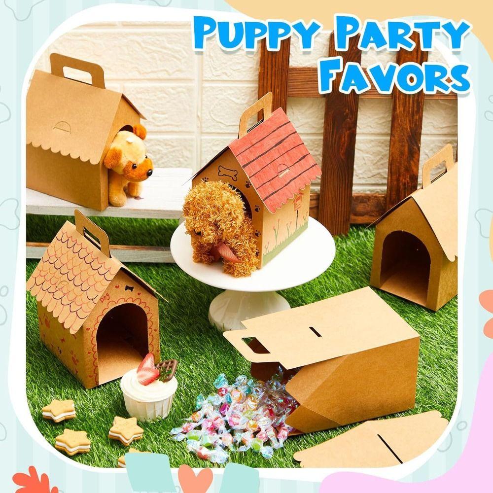 Blank Paper Gift Boxes Miniature Boxes Dog House Shaped Boxes Treat Gift Boxes Home Decor