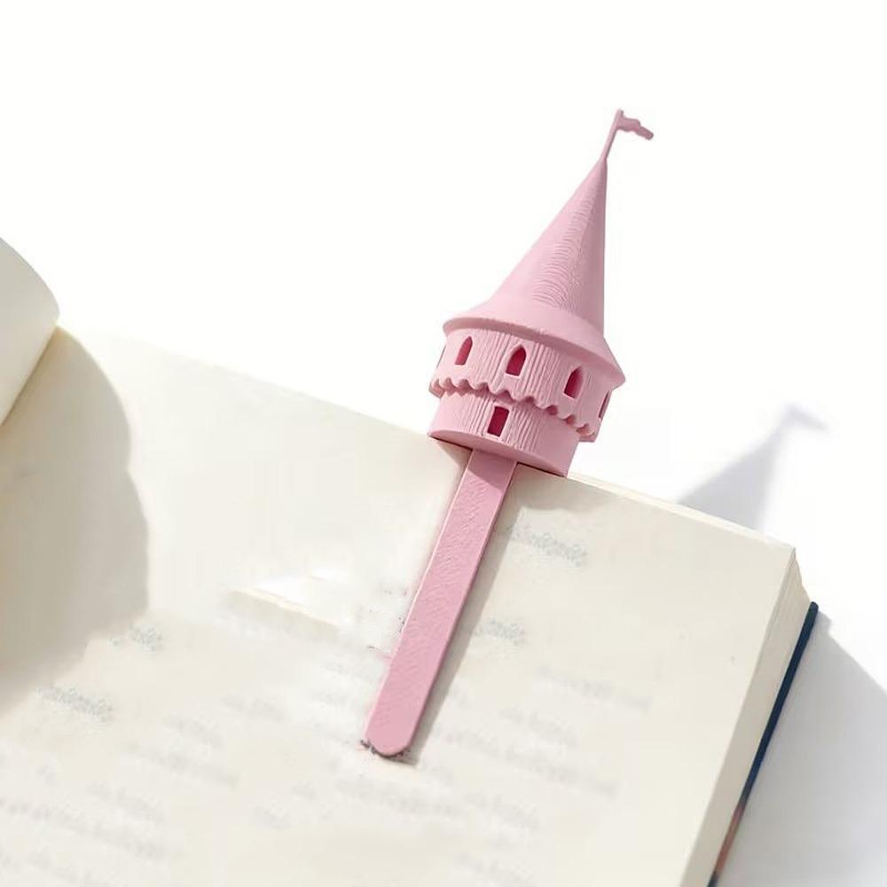 

3D Printing Magic Castle Bookmarks Fun Castle Shape Page Marker Ornaments Handmade Spire Bookmarks Office Stationery розовый