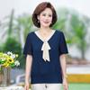 Women's Tops Mom's Summer Fashion Soft Shirt Short Sleeve Pullover Shirt Middle-aged Women