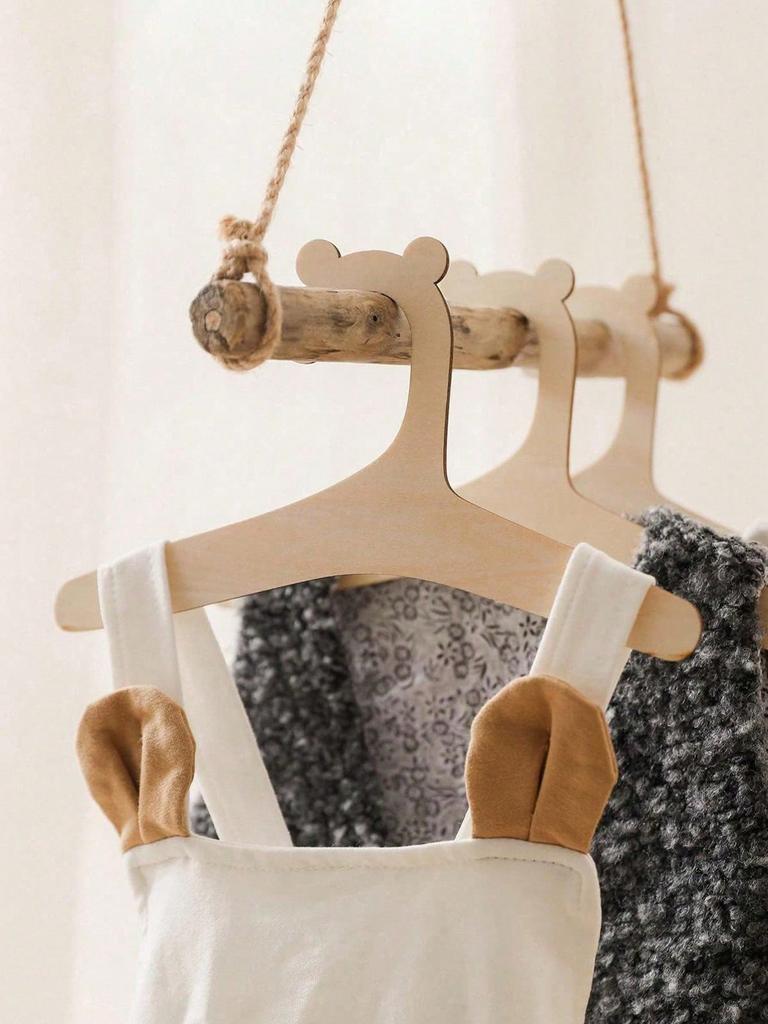 5/10pcs Wooden Hangers for Children, Wooden Hangers for Children and Babies, Used for Clothes and Pants, Baby Shower.