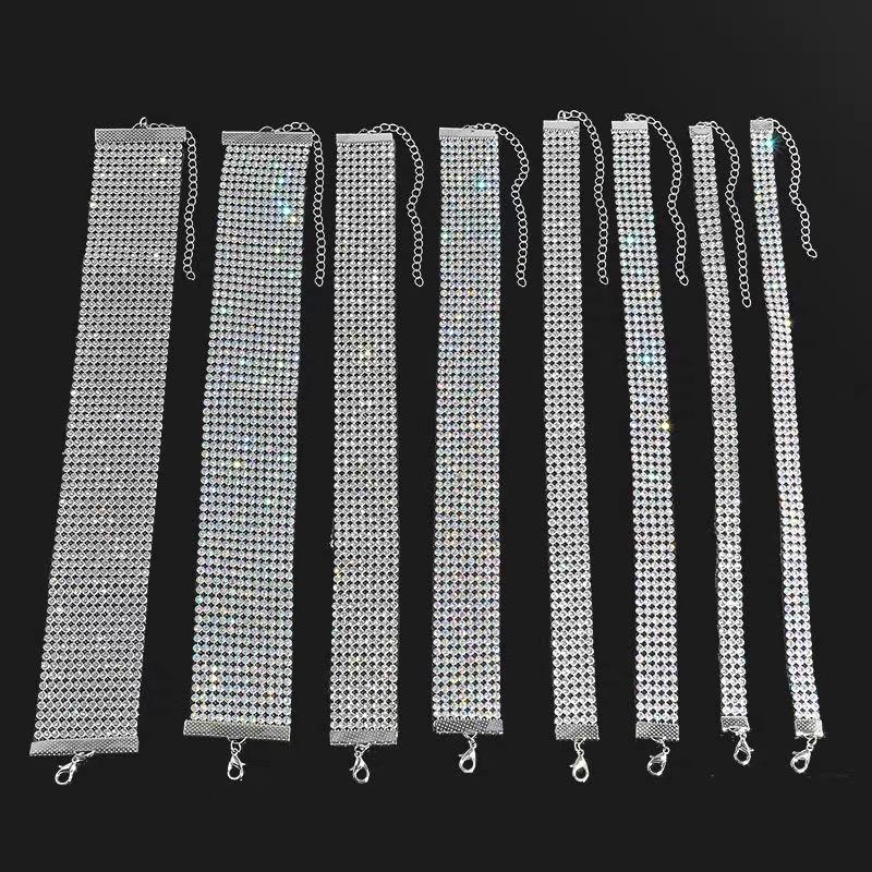 TOP Quality Cool Shiny Rhinestone Bundle Neck Popular Element Collar Necklace Punk Hip Hop Women's Choker Gift Korean Jewelry
