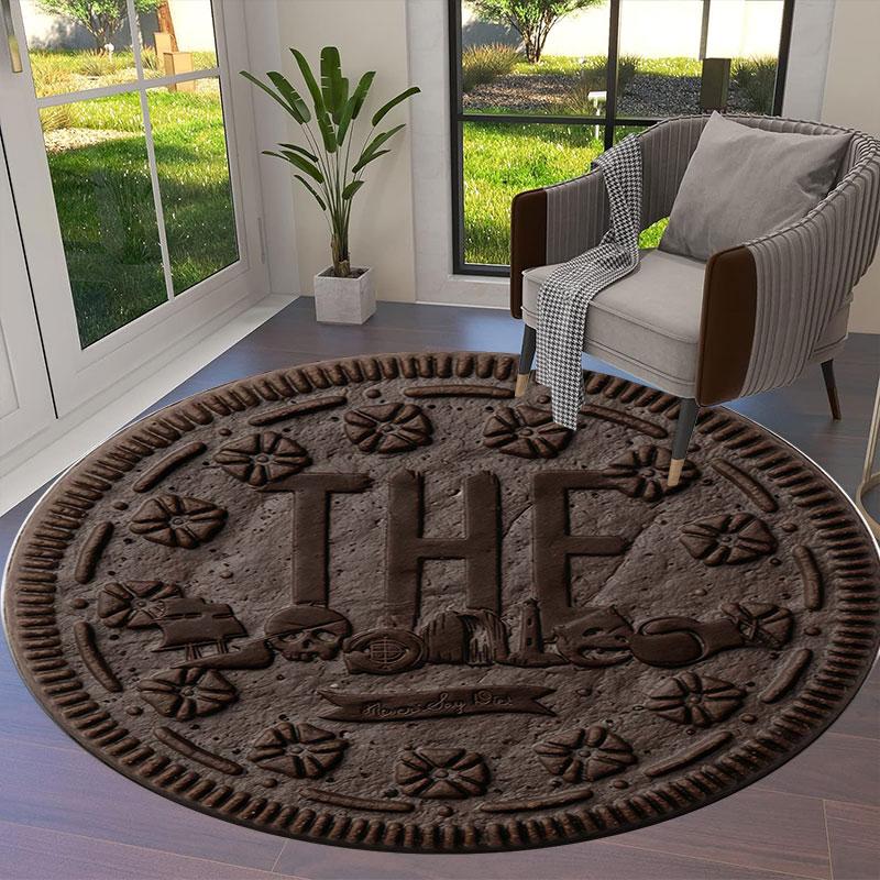 Cookie Style The Goonies Round Area Rug,Carpet Rug for Living Room Bedroom Sofa Playroom Decor,Non-slip Floor Mat