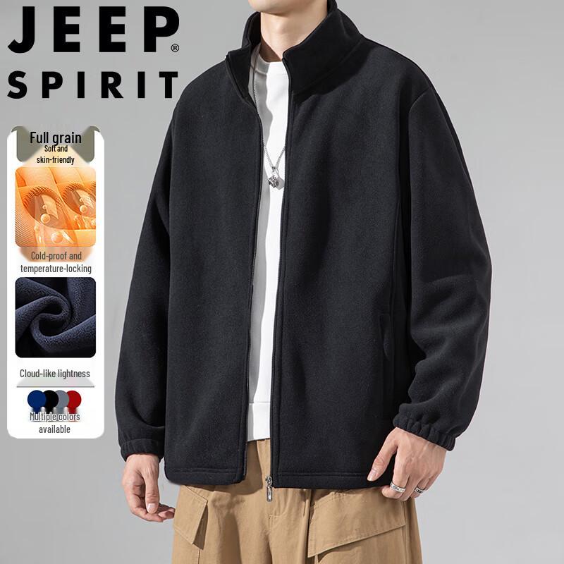 JEEP SPIRIT Men's Fleece Stand Collar Jacket