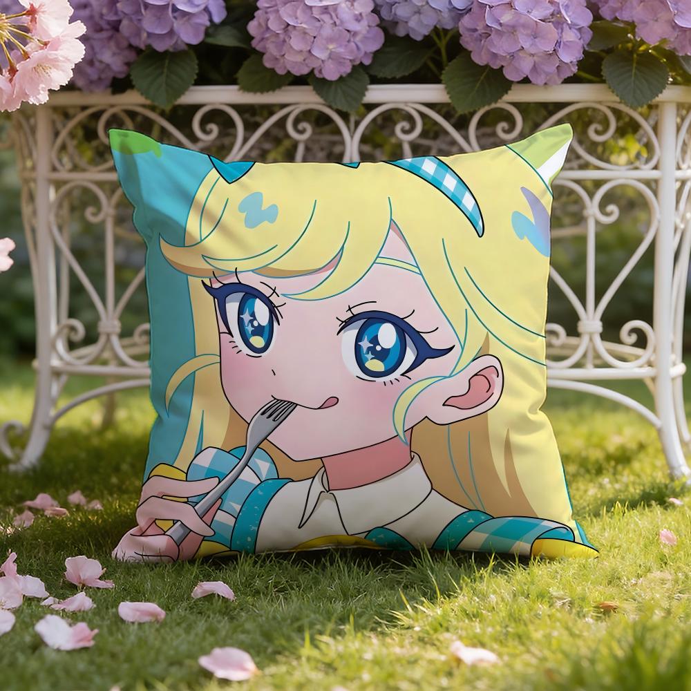 Cute Anime H-Himitsu no AiPri Cushion Cover Home & Car Dual-Scene Pillow Cover: Reversible for Premium Comfort