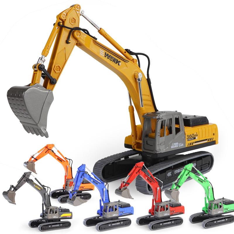 High-Quality 360-Degree Excavator Model Toy Car Simulation Ornament