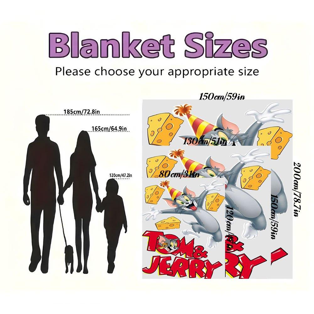 Tom & Jerry Phone Case CoverBlanket Flannel Throw Blanket for Sofa, Bed, Travel, Camping, Office