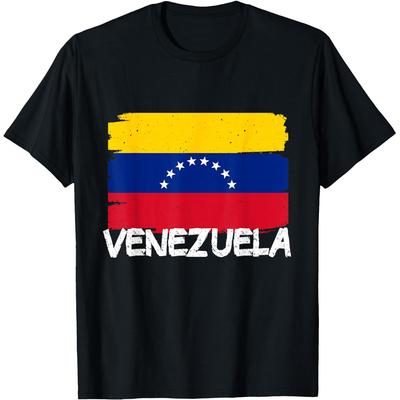 Funny Venezuela Vintage Flag Venezuelan Pride T Shirts Men Cotton Humor Streetwear Tee Shirt Short Sleeve Unisex Loose Clothing