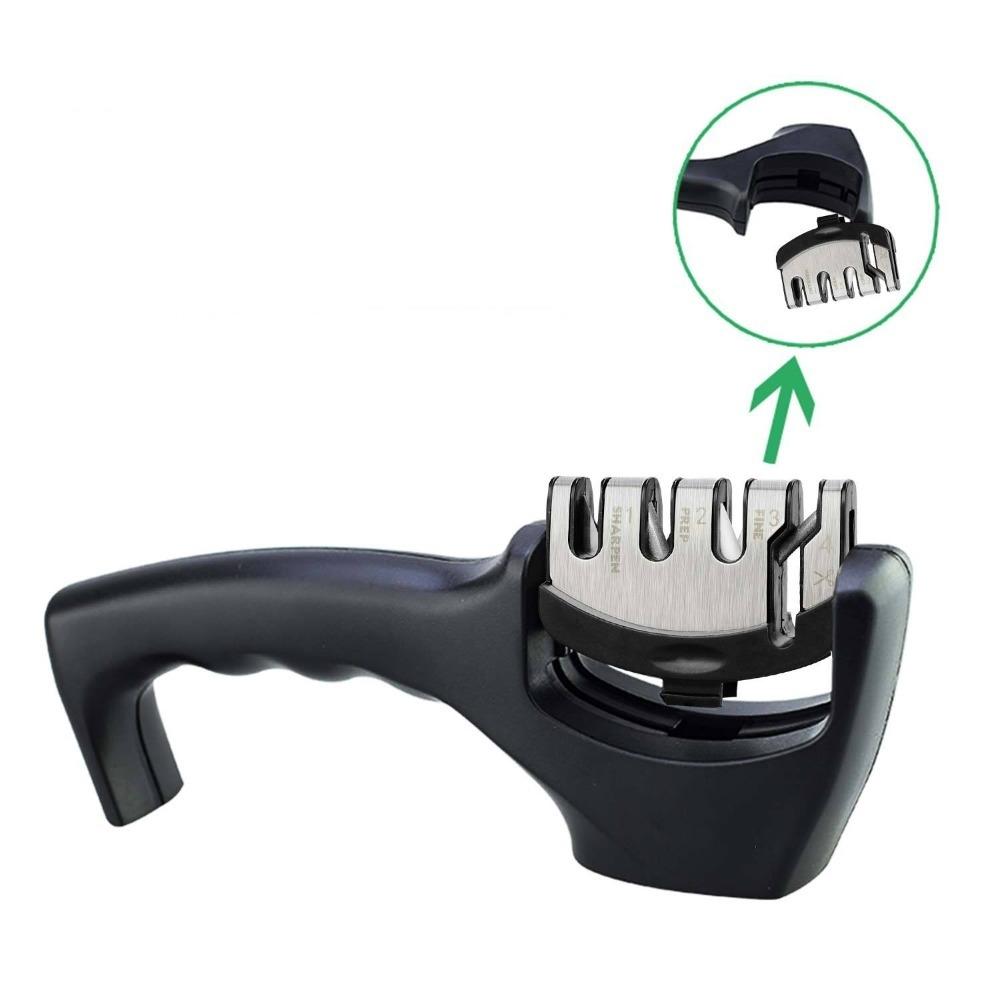 Knife Sharpener Professional 4 Stages Whetstone Kitchen Chef Knives Grinder Scissors Sharpening Stone Heavy Duty Diamond Blades