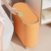 High-Value Light Luxury Narrow Bathroom Trash Can with Lid and Large Capacity for Tight Spaces