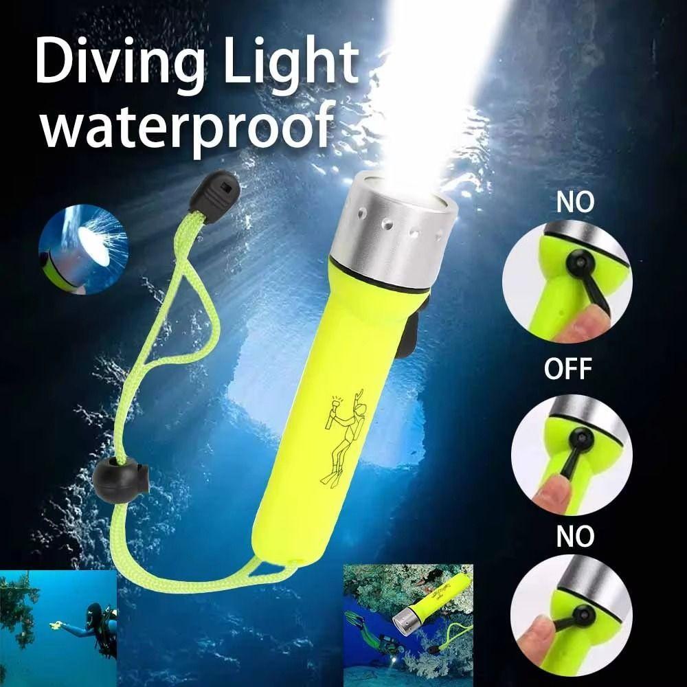 Hole Diving LED Magnetic Flashlight Waterproof Underwater Flashlight Diving Lamp  Home Outdoor