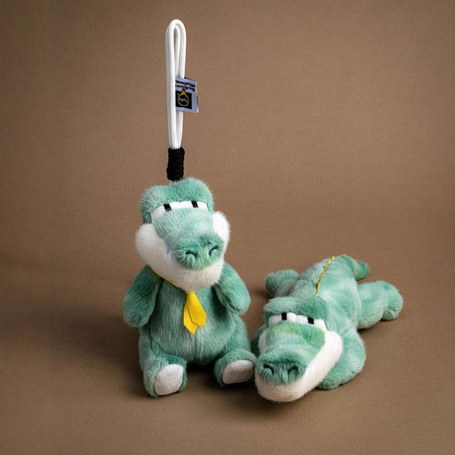 Green Cartoon Cute Sitting Crocodile Plush Toy Pendant For Bag Decoration