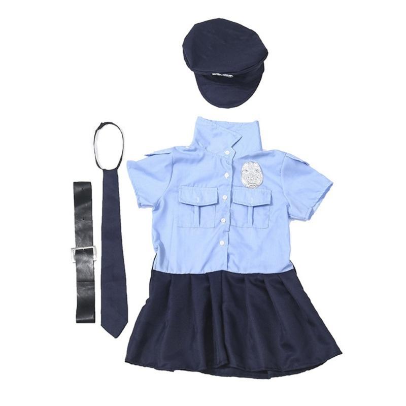 Police Officer Costume Police Cop Costume Police Hat Dress Belt Bowtie Set