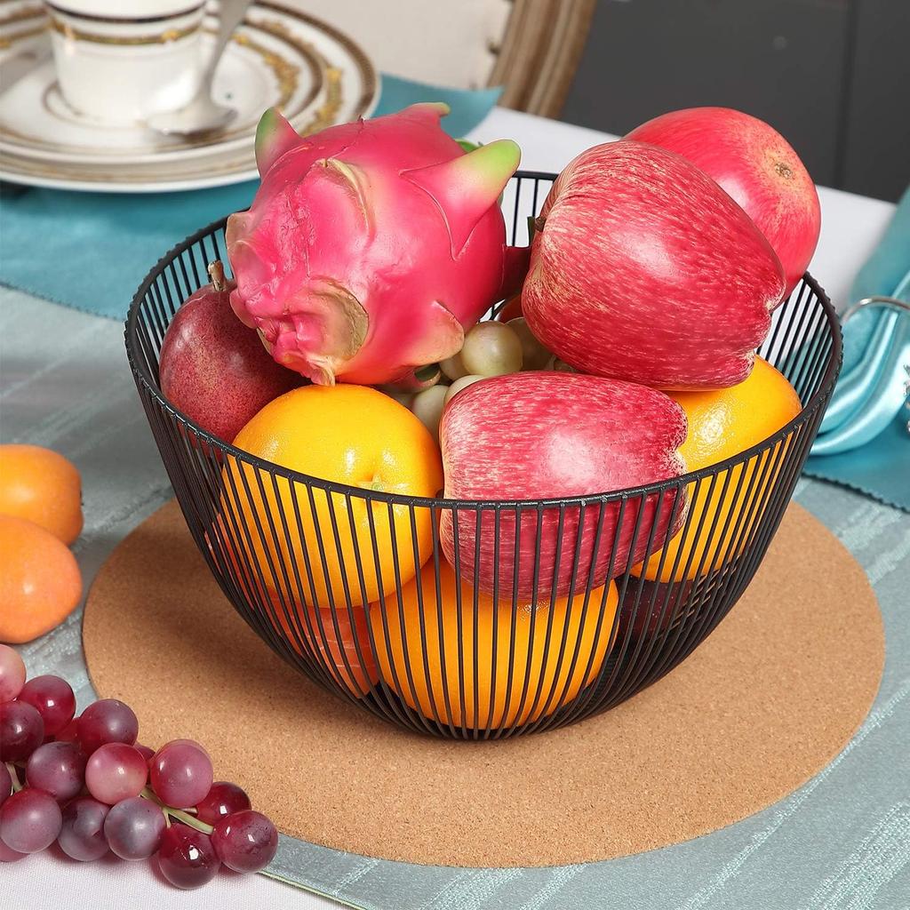 Boao 2 Pcs 12 Inch Cork Plant Coaster Cork Mat Trivet for Plant Round Absorbent Corkboard Mat Pad Planter Saucers for Kitchen Dining Table Countertop