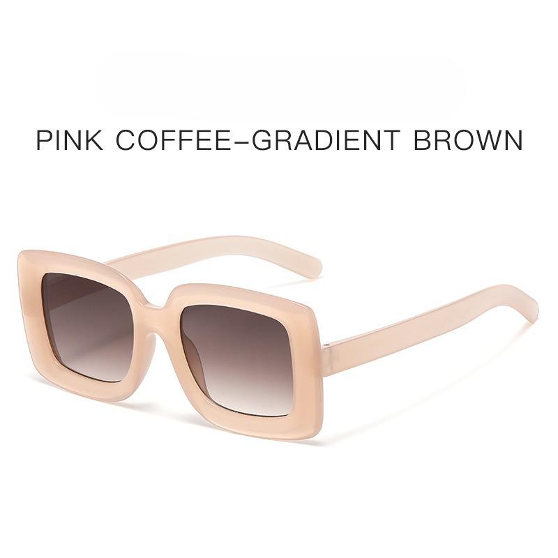 New Trend Fashion Square Shape Plastic Big Frame Sun Glasses UV 400 Travel Drive Sunglasses for Men Women