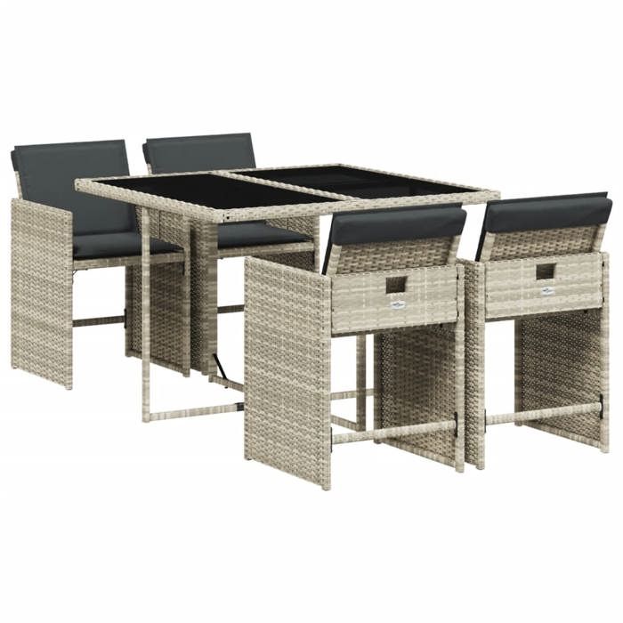 VidaXL Garden Dining Set with Cushions 5 Pcs, Patio Table and Chair, Patio Furniture, Outdoor Furniture, 3211079