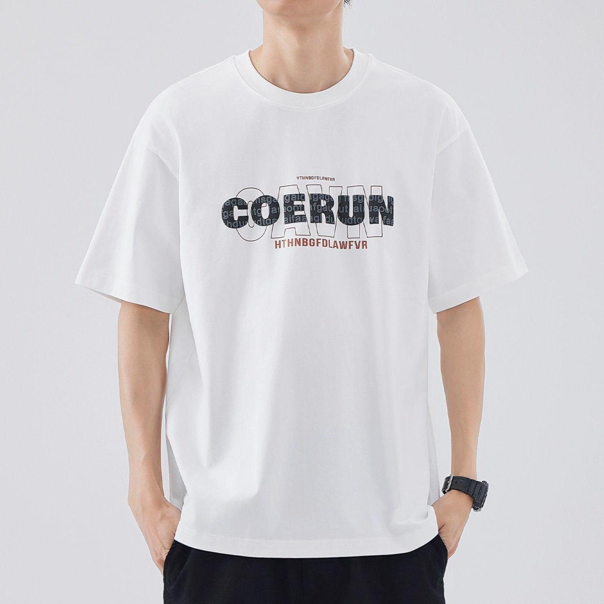 

2025 Nouveau T-shirt Pour Hommes À Manches Courtes Et Col Rond En Coton Été Impression De Lettres Américaines Lâche 4XL