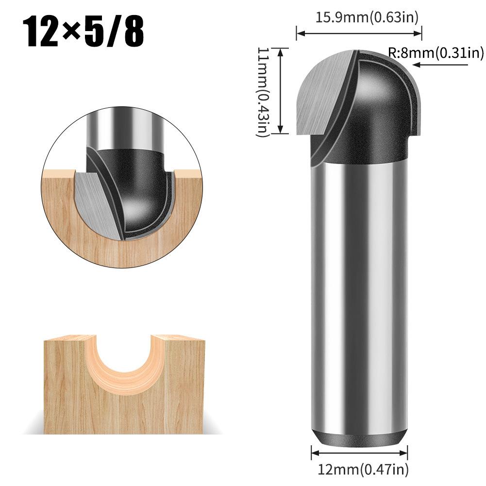 6 Handle 12 Handle Slotting Knife Bottom Digging Knife Woodworking Round Bottom Knife, Engraving Machine, Trimming Machine Knife Head Round Bottom