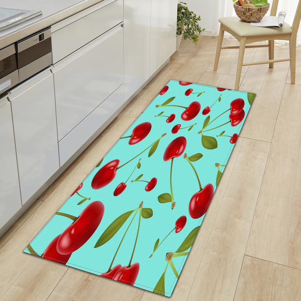 Tapete de cozinha de frutas e vegetais frescos, macio e espesso, tapete de chão de cozinha, à prova d'água, antiderrapante, à prova de óleo, tapete de chão, tapete de corredor
