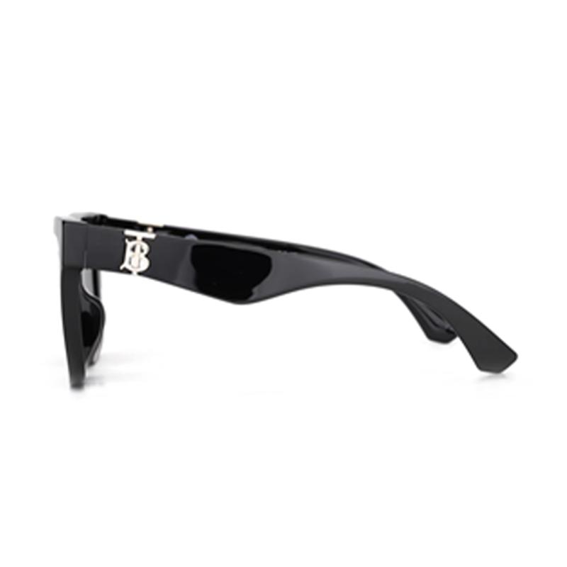 Burberry Temple Logo Irregular Sunglasses Unisex Couple Black