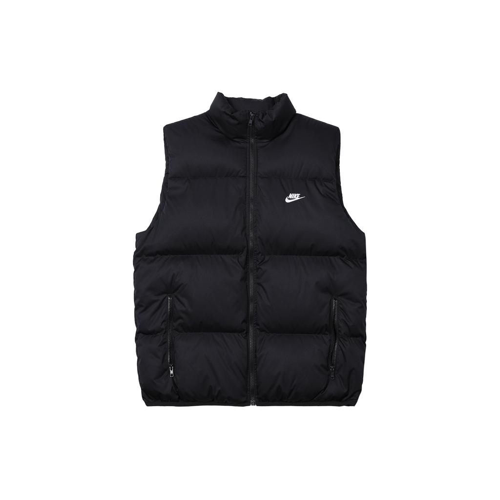 Nike Solid Color Casual Stand Collar Logo Print Sleeveless Vest Men Vests Black FB7374-010