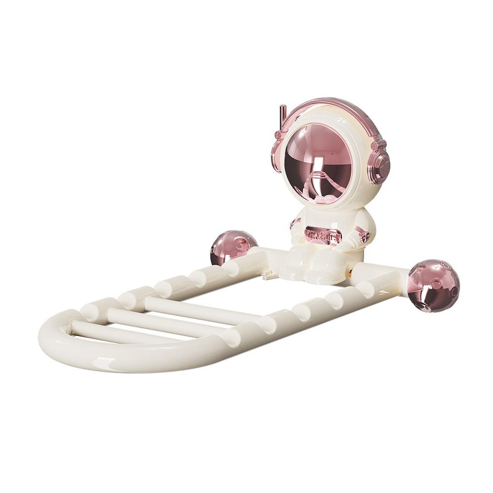 

Новая присоска Астронавт Дорожная вешалка для одежды Без перфорации Складная Сушилка для пальто Настенный органайзер для одежды розовый