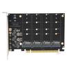 M.2 PCIE Adapter, Adapter Card 4-Port M.2 NVMe SSD To PCIEX 16M Key Hard Drive Converter Reader Expansion Card (PH44)