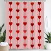 1Pc Romantic Pink Love Print Waterproof Shower Partition Privacy Hanging Curtain With 12 Hooks Multiple Size Machine Washable