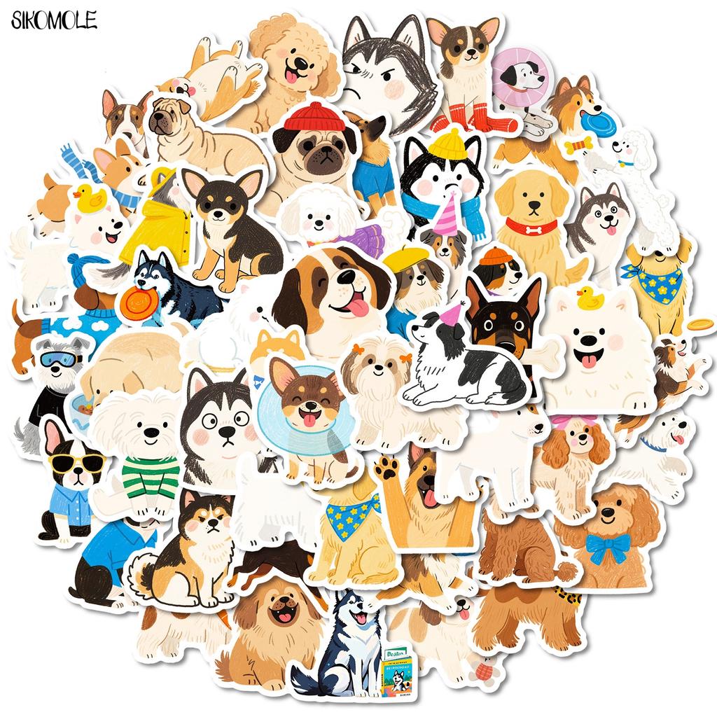 10 30 50Pcs Hand Drawn Cartoon Dogs Stickers Kawaii Anime Gym For Diy Pvc Decoration Laptop Guitar Waterproof Graffiti Sticker