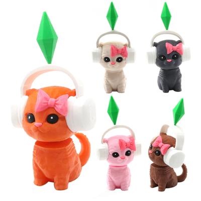 Cute Mini Cat Ornament 3D Printed Cat Figurine Car Dashboard Decor Funny Vehicle Interior Accessory for Home Office Decor