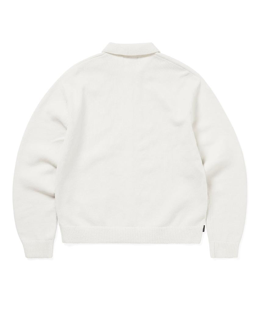 Thisisneverthat Argyle Zip Knit Cardigan White