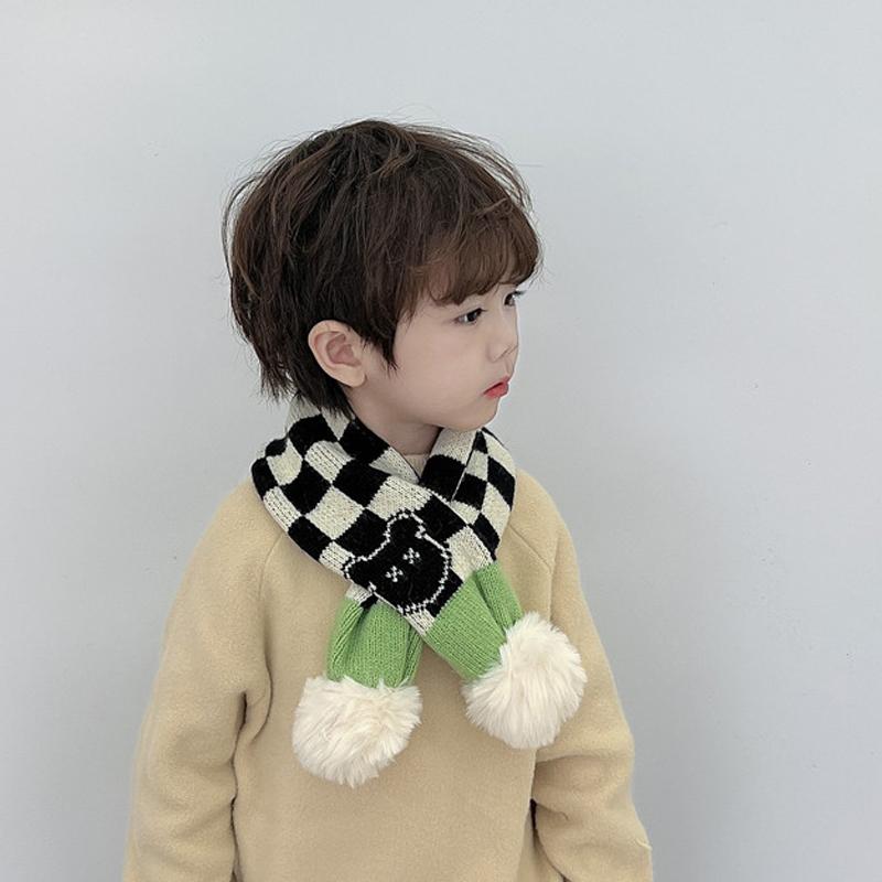 Herbst- und Winter-Warmer Halswärmer für Jungen und Mädchen, gestrickter Kreuzschal