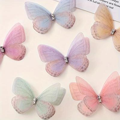 50pcs Mini Fabric Craft Butterflies 3D Simulation Pastel Butterfly Decorations for DIY Crafts Headdresses and Home Decoration.