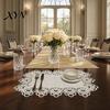 Romantic Simple Design Placemat White Lace Placemat, Foldable Soft Anti-Wrinkle Table Mat, Heat And Bark-grain Resistant Non-Yellowing Durable Dining