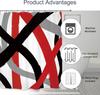 Bold Red Black Abstract Art Shower Curtain 72X72 Inches Modern Geometric Design Bathroom Decor For Home