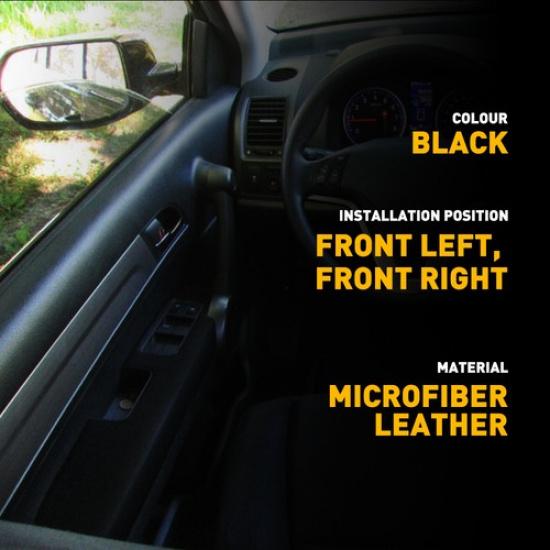 Fits 2007-2012 Honda CR-V CRV Leather Front Door Panels Armrest Cover Black 2pcs