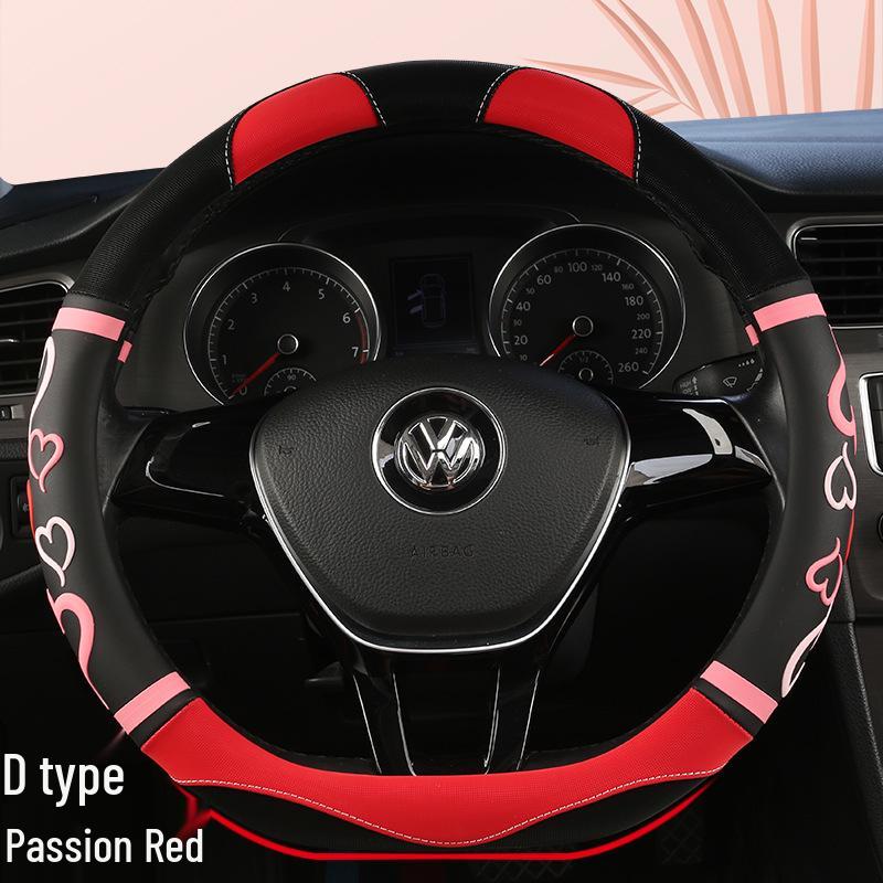 Luxury Heart Car Steering Wheel Cover - High-End Sport Design