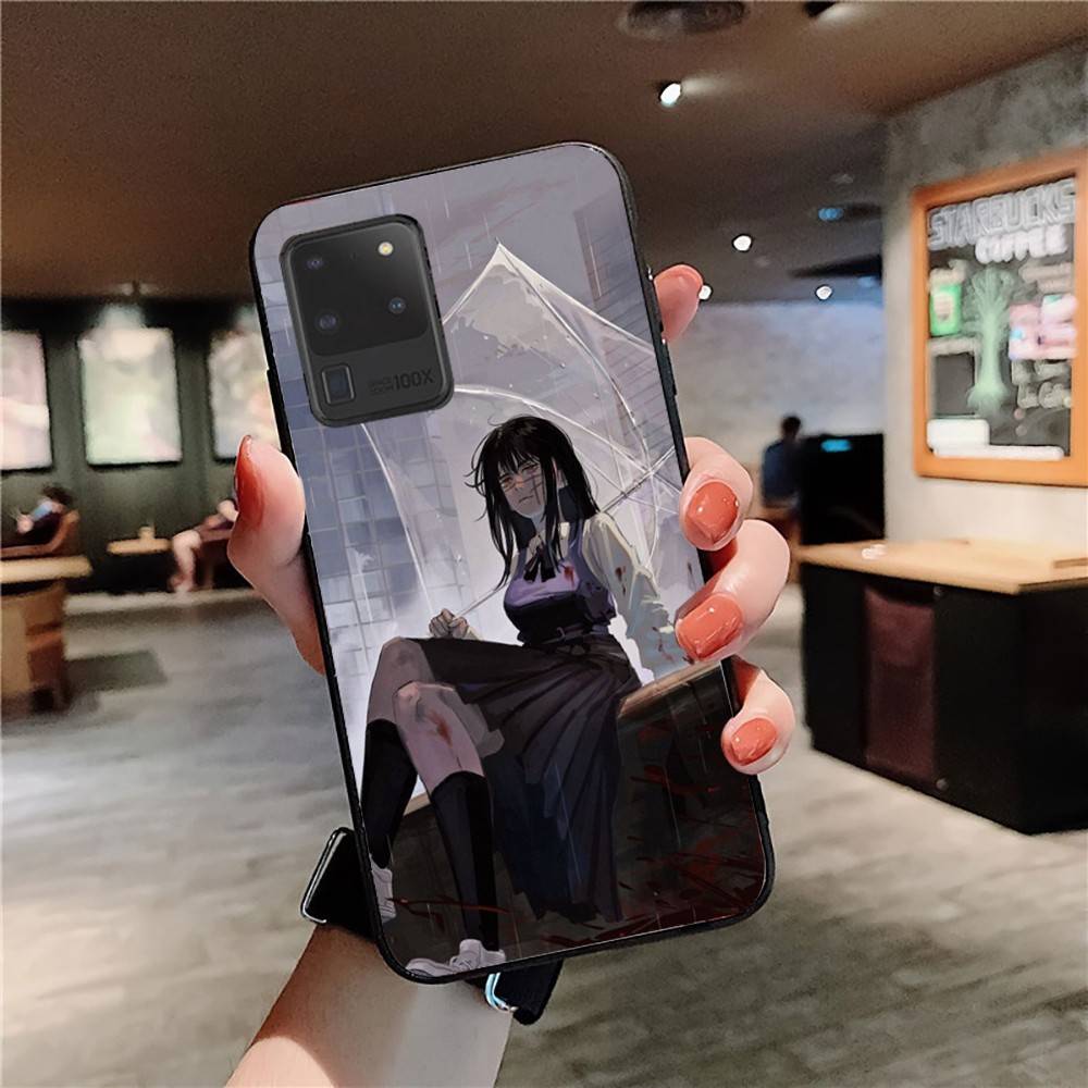 Amine Girl Mitaka Asa Chainsaw Man Phone Case For Samsung S 24 Fe 25 Ultra Plus 20 Lite 21 30 22 23 24 22 Ultra 5G Fundas