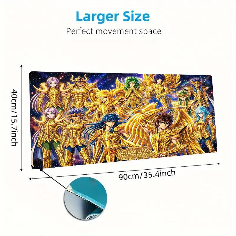 Saint Seiya Anime Color Mouse Pad Large Gaming Table Cushion Non-slip Laptop Tablet Big Mousepad XXL Mat Mini PC Playmat With Lock edge