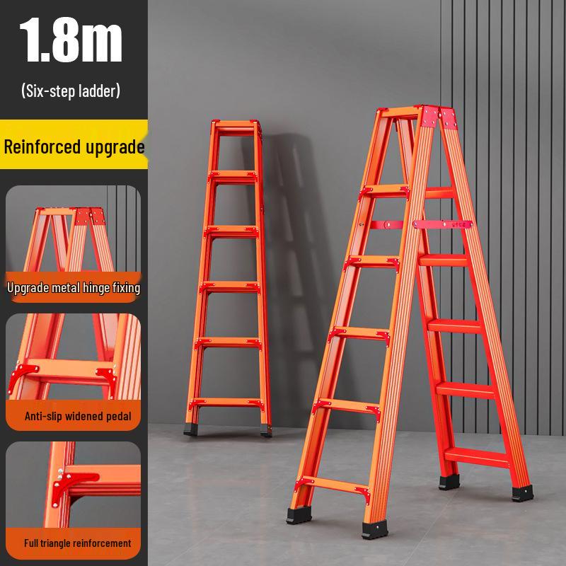 Extra Thick Aluminum Alloy Folding Herringbone Ladder for Home and Engineering Use