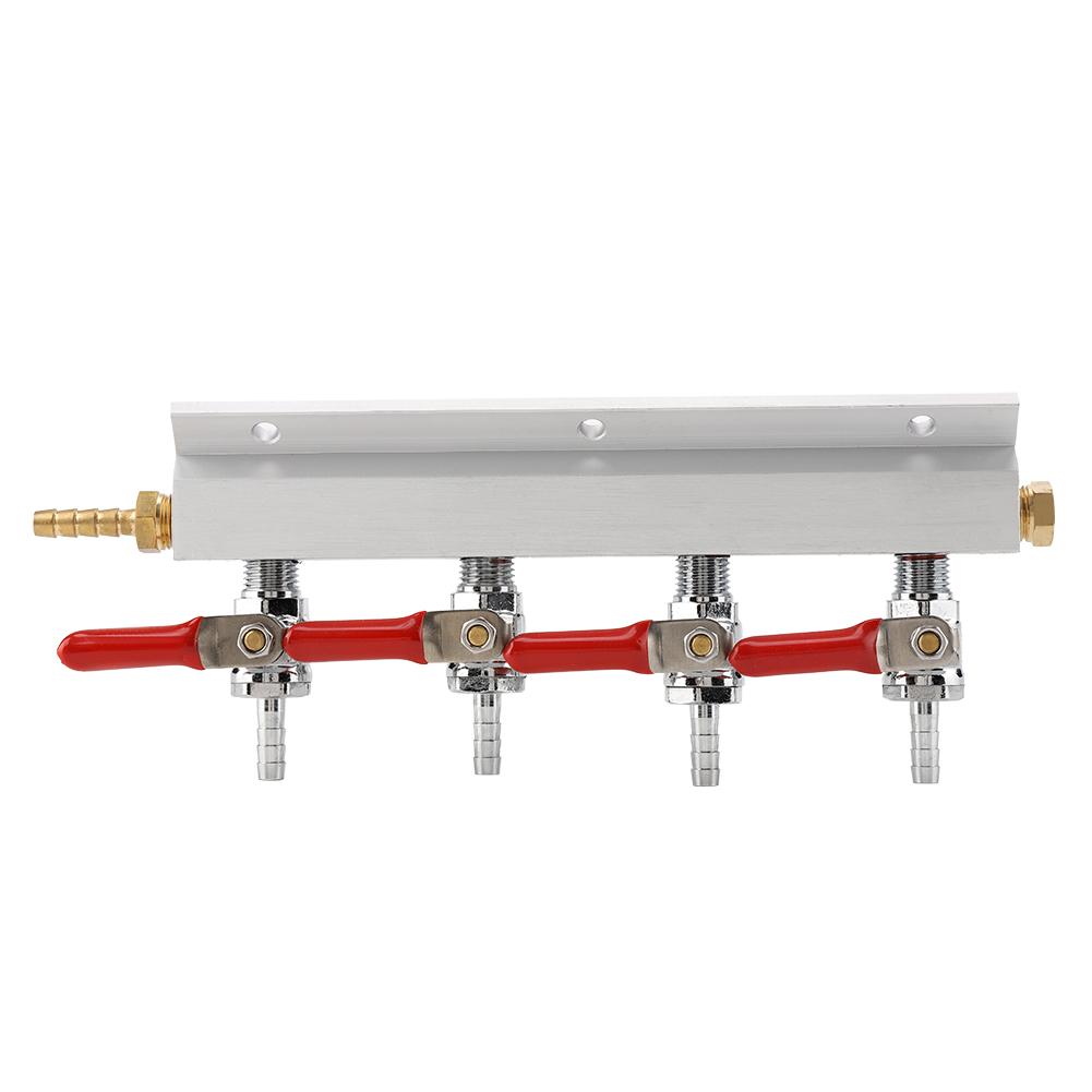 Muti Way Home Co2 Air Gas Manifold Distribution Splitter Beer 4 Way