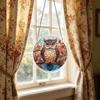 Acrylic Jigsaw Puzzle Suncatcher Window Hanging Ornament with Swan and Water Lily Print for Home and Office Decoration