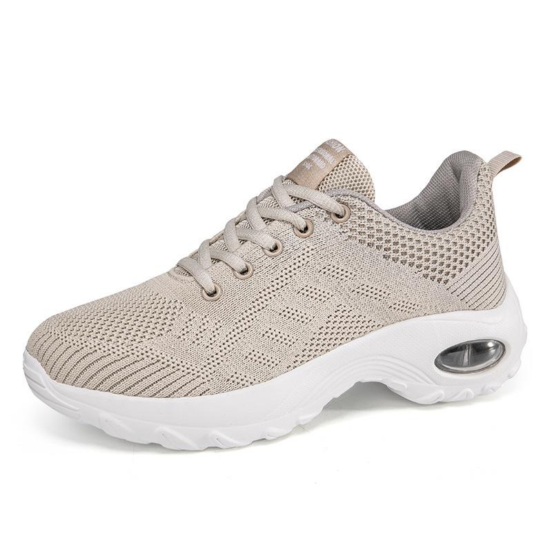 Large size new fashion casual shoes air cushion flying woven women's shoes sports shoes breathable mesh shoes heightening rocking shoes