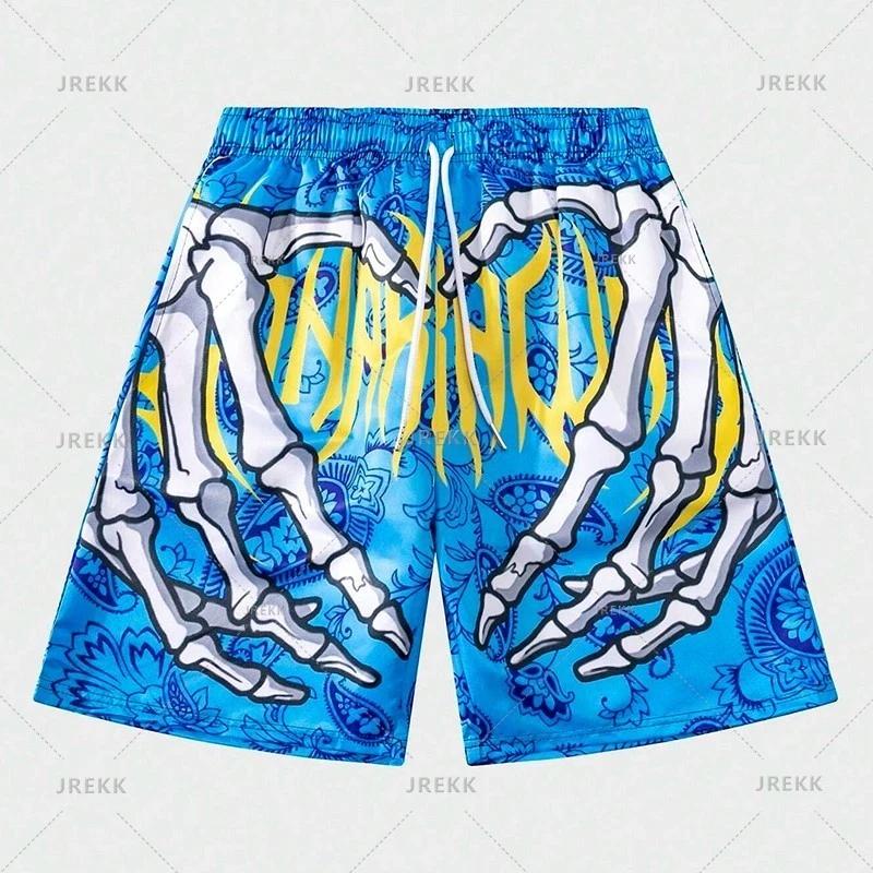 Skeleton Hand Muay Thai Kickboxing Boxing Training Print Shorts Martial Art Boxer Unisex Men Women Kid Pants Fighting Fitness Gym Sport Workout