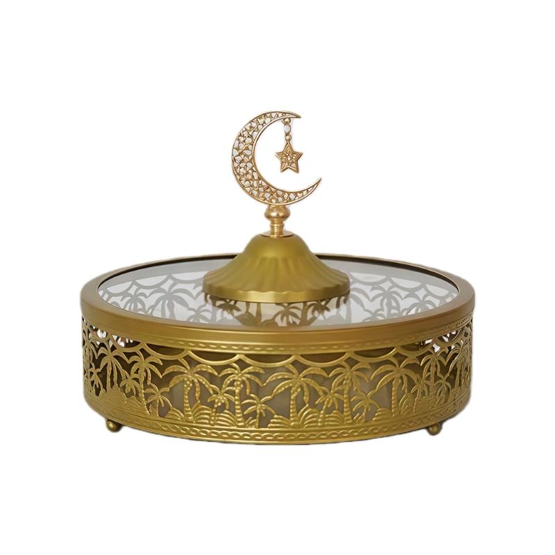 

Железный поднос для ближневосточных праздничных закусок и сладостей, большая вместимость, элегантная декоративная тарелка